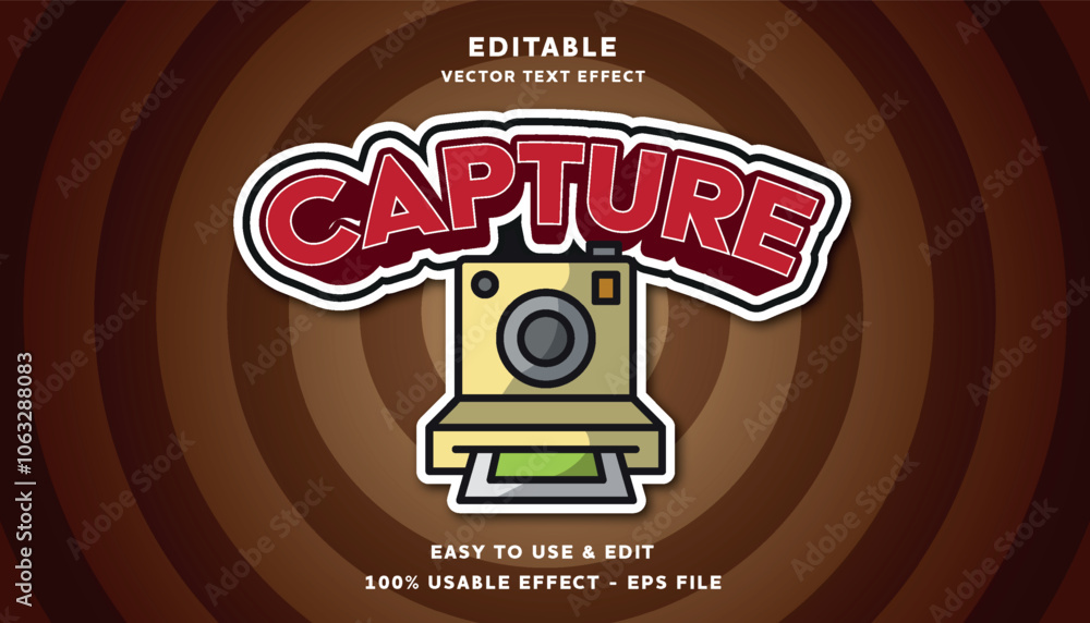 Poster capture editable text effect with modern and simple style