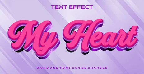 My heart editable text effect