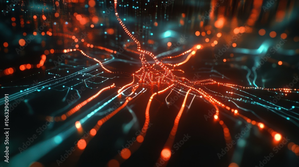 Poster signal path, signal processing route. digital splitters, neuron logic, gate circuit.