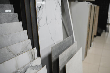 Modern Ceramic tiles Display in the Luxury Shopping Mall. Shopping Mall sell ceramic materials tile