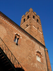 Historic buildings along via Italia in Monza, Italy: Arengario