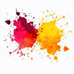 Vibrant Watercolor Splash in Abstract Style White Background