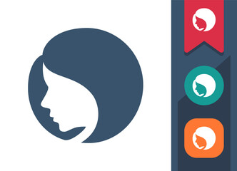 Woman Head, Portrait, Girl Icon