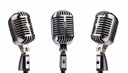 Vintage microphone isolate on White background PNG