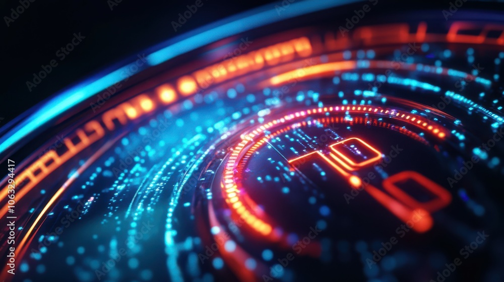 Poster internet speed meter indicate 100 mbit speed- high speed connection concept