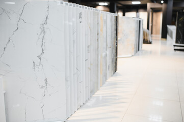 Modern Ceramic tiles Display in the Luxury Shopping Mall. Shopping Mall sell ceramic materials tile