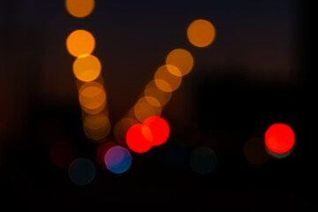 abstract background. blurred lights of the night street