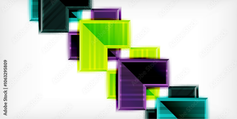 Poster Arrow symbols created with 3d effects and line texture geometric abstract background
