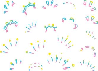 Hand drawn sun burst ray sparkle line icon illustration. Spark exclamation emphasis rays sparkle starburst decoration. Vector illustration