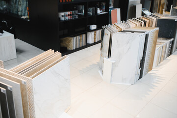 Modern Ceramic tiles Display in the Luxury Shopping Mall. Shopping Mall sell ceramic materials tile
