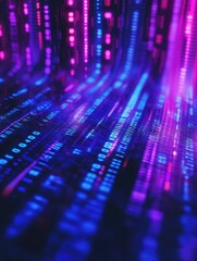 Close-up view of binary code patterns on a computer screen