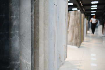 Modern Ceramic tiles Display in the Luxury Shopping Mall. Shopping Mall sell ceramic materials tile