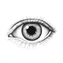 Obraz premium Detailed illustration of a human eye showcasing intricate features.