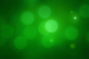 Emerald green abstract Bokeh background with glowing balls  