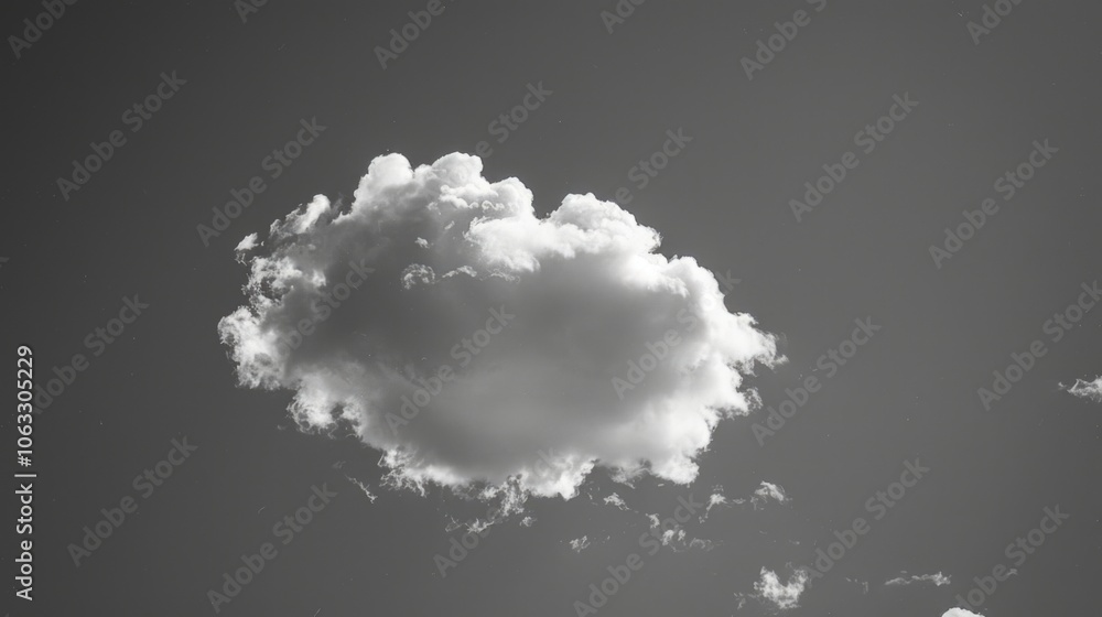 Aufkleber a monochrome image of a cloud floating in the sky, suitable for use in various contexts such as trav