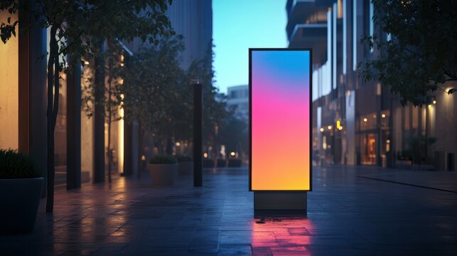 Mockup Of Vertical Customizable Freestanding Sign