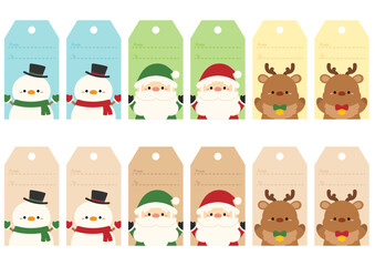 Obraz premium クリスマスのかわいいタグのセット
