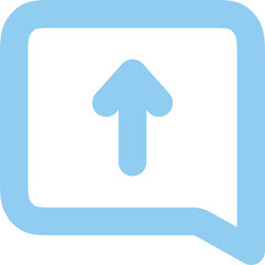 Message Square Arrow Up icon logo design