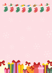 クリスマスプレゼントの入った靴下の背景素材01