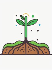 Growing plant with healthy soil.