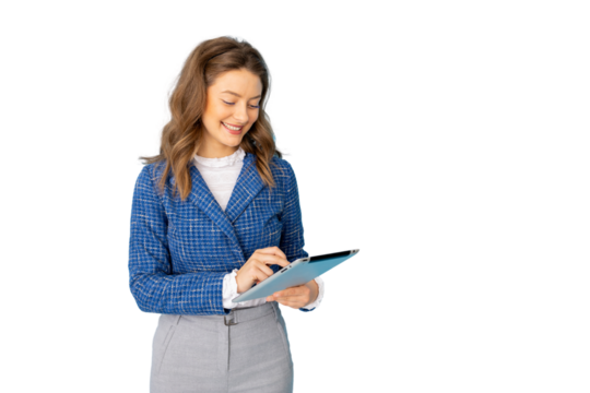 Empowered young female entrepreneur using technology for success