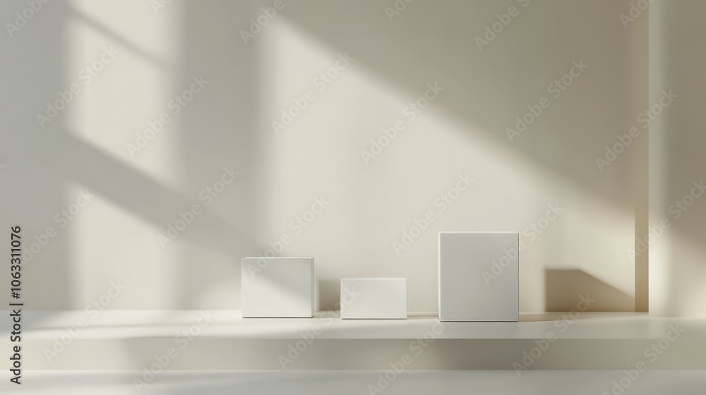 Poster empty scene with object placement for packaging presentation.