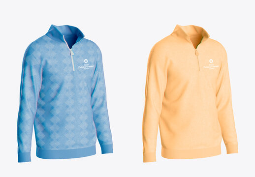 Zipped Pullover Sweater Mockup
