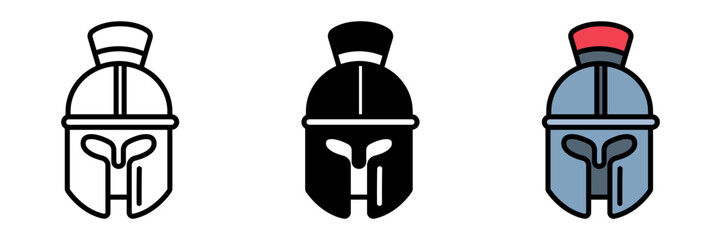 Helmet icon is a protective headgear made of metal worn by Roman soldiers and gladiators for defense during battle and warfare.