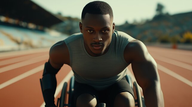 Determined Para Athlete on Track for Sports Motivation and Inclusion