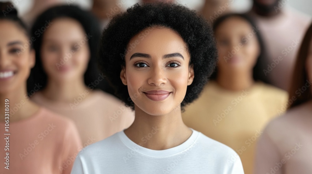 Poster a diverse group of people of all ages and backgrounds standing together and smiling in a community o