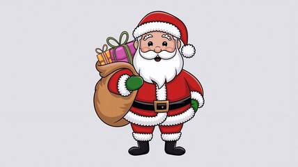 Cartoon Santa Claus isolated on white background