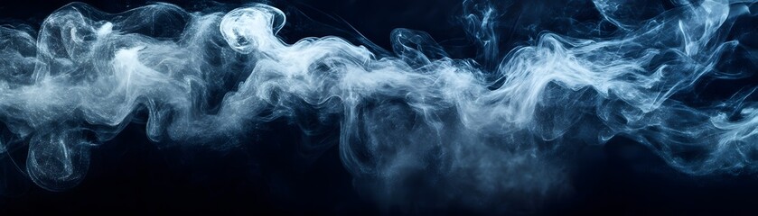 Obraz premium Abstract Swirling Blue Smoke with Glimmering Particles