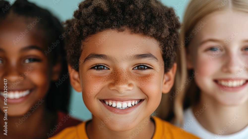 Poster a joyful and inclusive community event featuring a smiling portrait of individuals coming together i