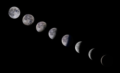 The October 16 to 29, 2024 moon phases over Ottawa, Canada