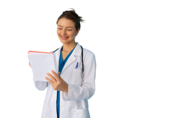 Young female doctor confidently addressing patient concerns