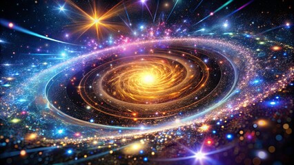 Cosmic Dance of Stars and Nebulas, a Symphony of Light and Color in the Infinite Vastness