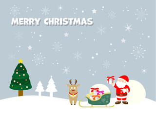 クリスマスフレーム　サンタとトナカイ