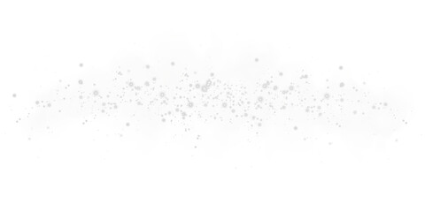 Fantastic white smoke background. Magic white smoke with glitter and small particles of twinkling stars. Fog with luminous particles. White vapor with stardust. Morning fog over land or water surface,