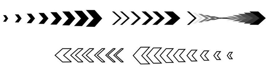 High resolution Dynamic moving arrow symbol isolated on transparent background. vector illustration