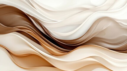 Obraz premium abstract wavy flowing fluid with soft textures and coffee colored tones