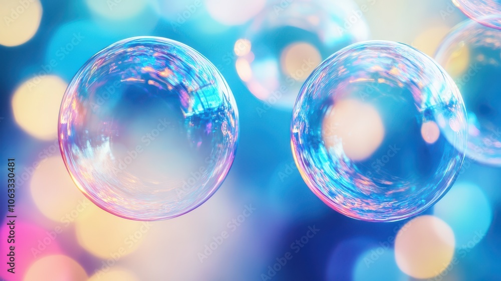 Aufkleber soap bubbles blue gradient macro. abstract modern creative dispersion effect blending color spectrum