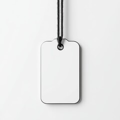 Fototapeta premium A minimalistic blank tag hanging by a string, ideal for customization and branding purposes.