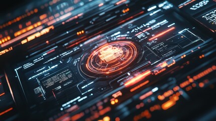 Obraz premium The abstract HUD display shows sci-fi futuristic frame information