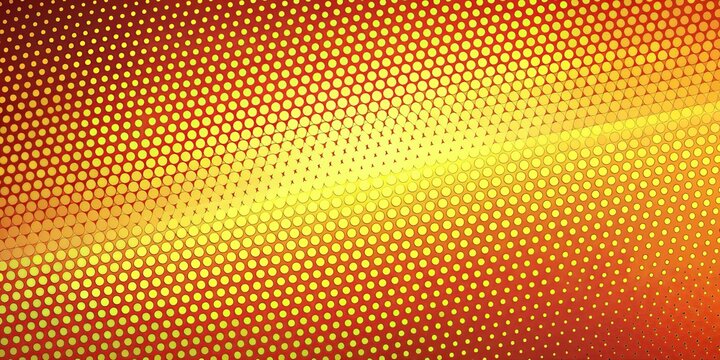 A pattern of yellow circles against a warm orange gradient, creating a dynamic and visually stimulating abstract backdrop.