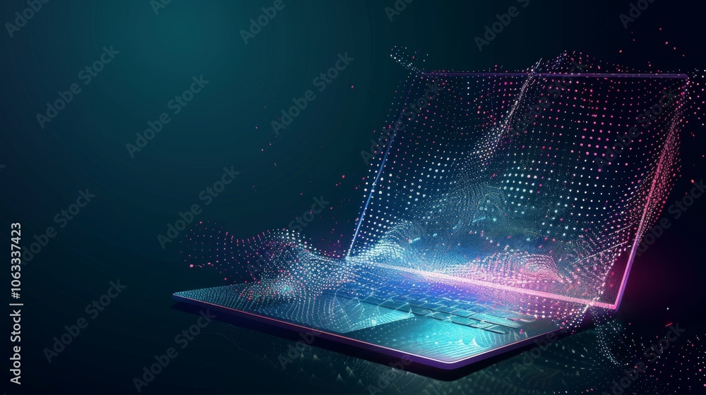 Poster a captivating abstract representation of a perspective grid in vivid colors, illustrating depth and 