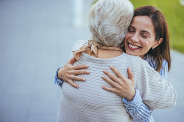 Heartwarming Hug Between Generations Showing Love and Connection