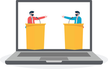 Web Conference Flat Vector Concept.

