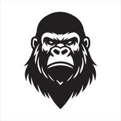 Fototapeta premium Gorilla Head Silhouette Clipart Design - Gorilla Face Vector illustration 