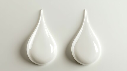 Milk , white water droplet or cream drip isolated. Realistic drop shampoo, gel or lotion skincare collections