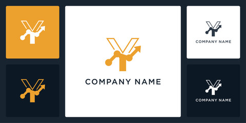 Letter Y accounting logo and icon editable vector